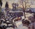 El efecto de la nieve en Montfoucault 1891 Camille Pissarro
